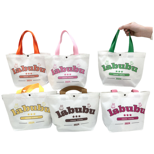 Labubu Cartoon Canvas Tote Bag Shoulder Handbag Portable