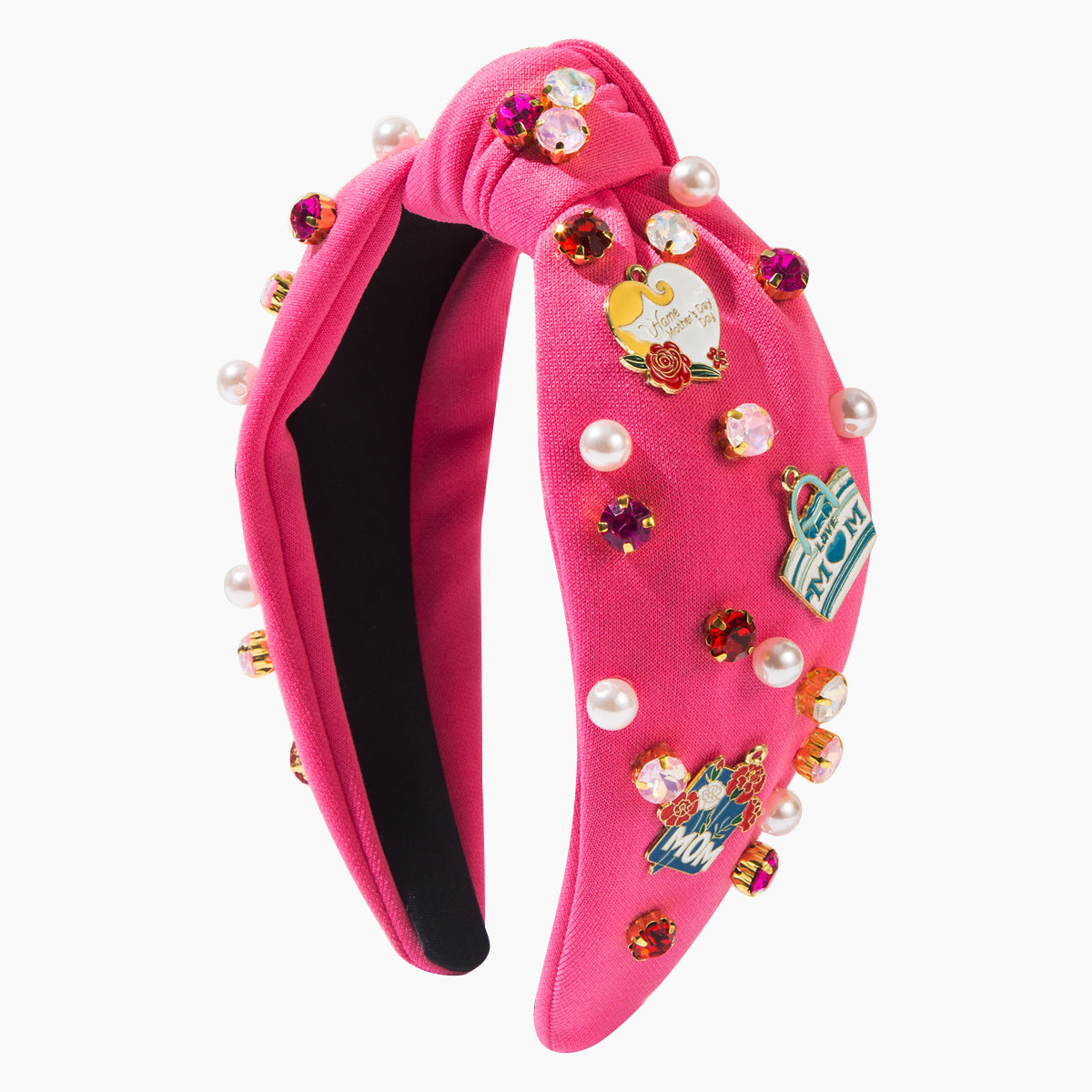 Mother's Day Headband Letter Rhinestone Pearl Decoration