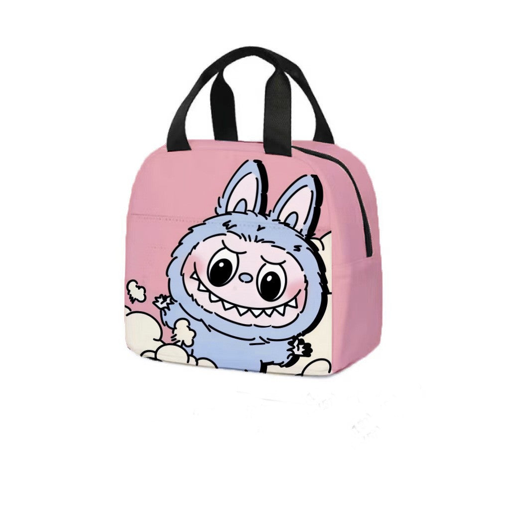 Labubu Cartoon Lunch Bag Insulated Bento Box Tote for Kids