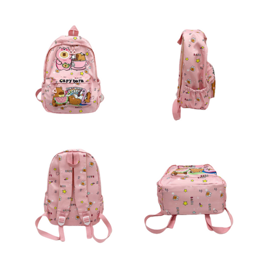Capybara Print Trendy Print Large Backpack Back To School Bag