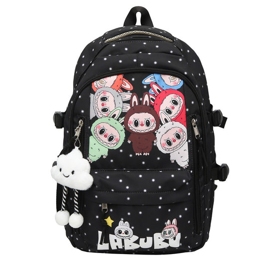 Labubu Trendy Print Large Backpack Back To School Bag