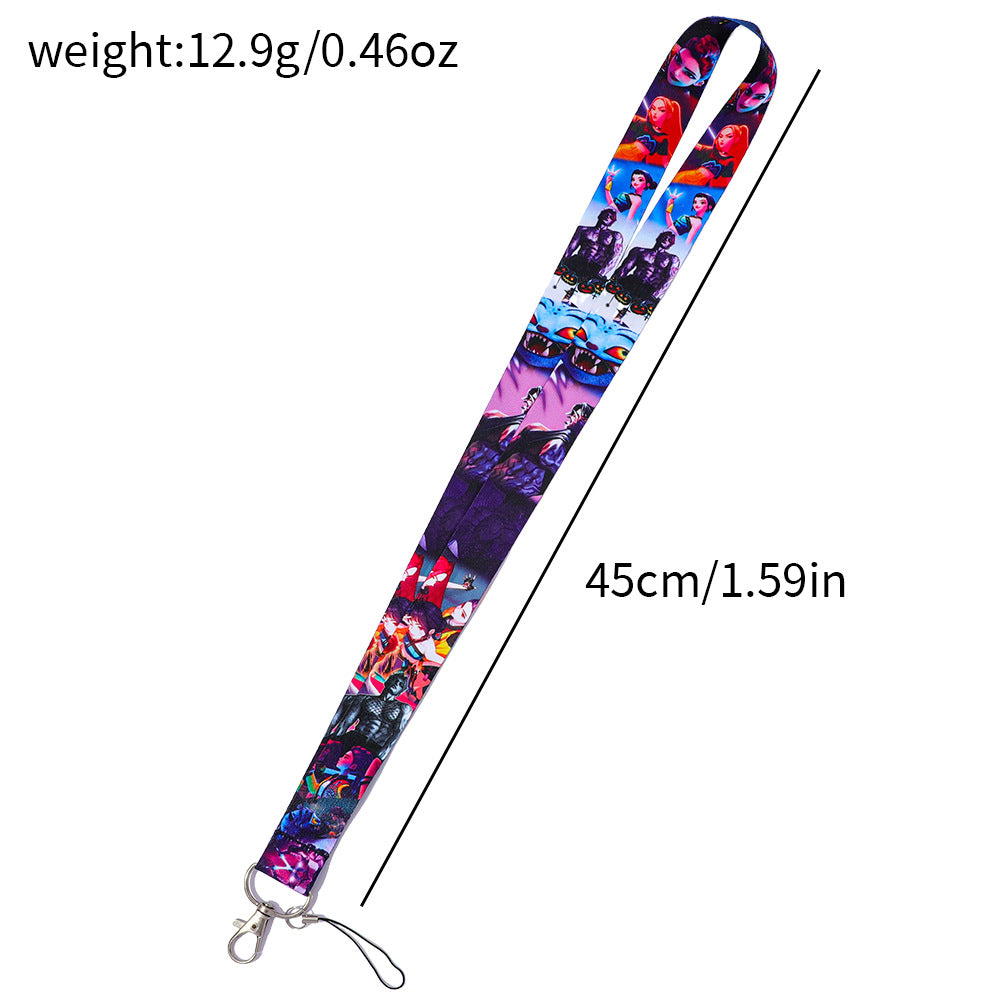 K-Pop Demon Hunters Printed Lanyard Neck Strap ID Badge Holder Keychain Accessory