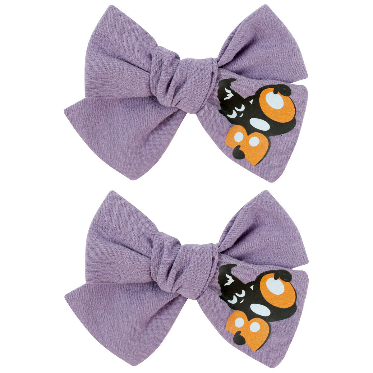 Girls Halloween Pumpkin Ghost Embroidery Orange Pink Headwear Bow