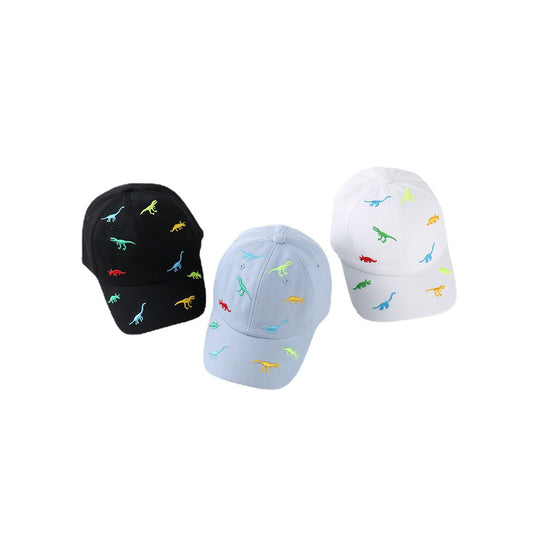 Kids Summer Dino Embroidered Outdoor Solid Baseball Cap