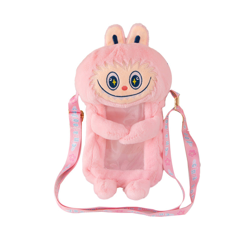 Kids Girls Labubu Soft Character Plush Crossbody Phone Bag