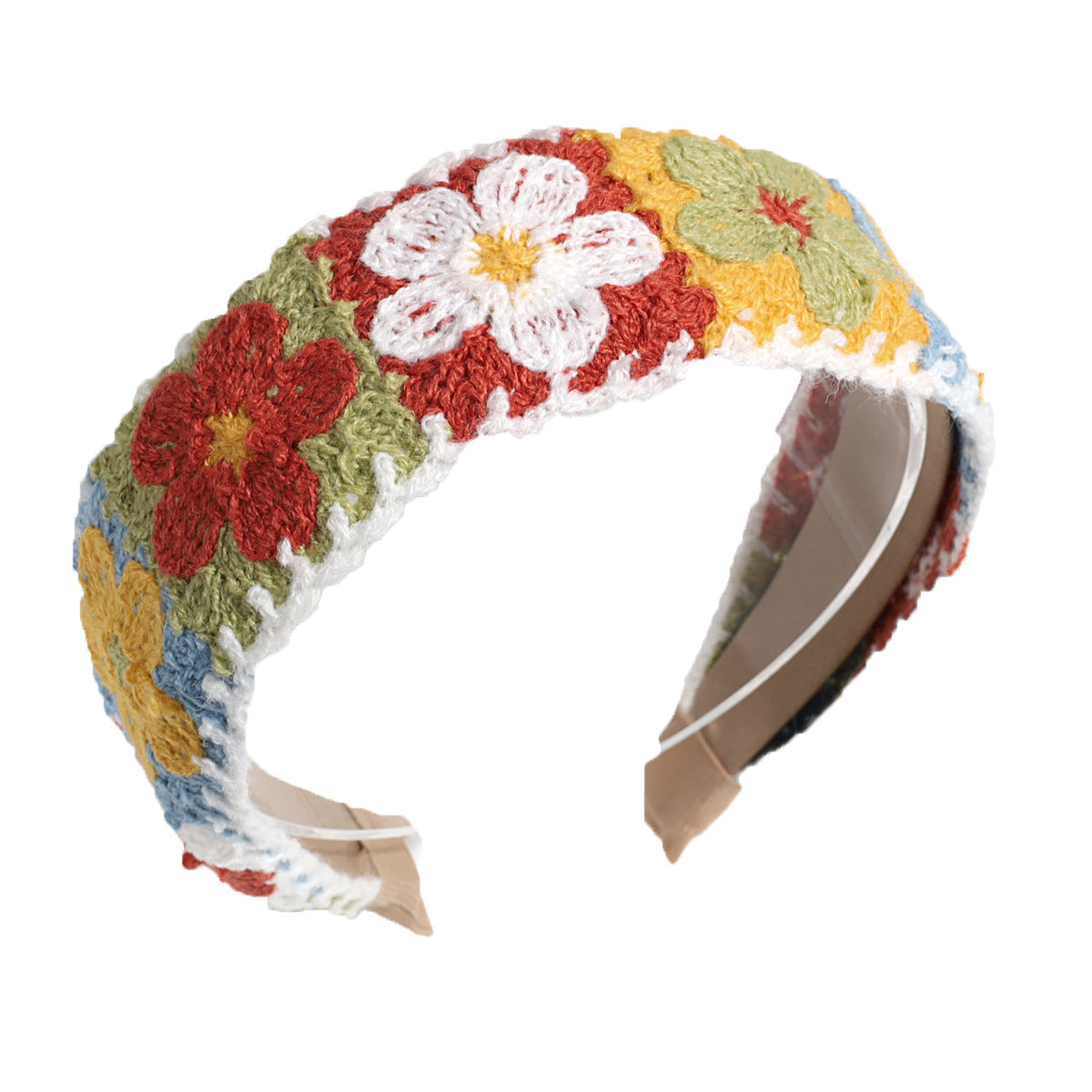 Girl's Floral Embroidery Knit Headband Hair Accessory