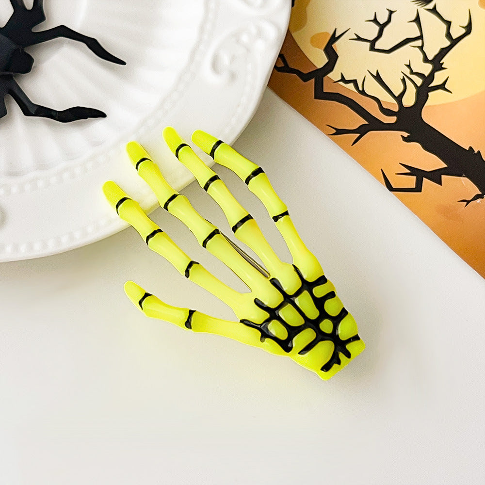 Halloween Skeleton Hand Hair Clip, Fun Spooky Party Side Hairpin Holiday Accessory