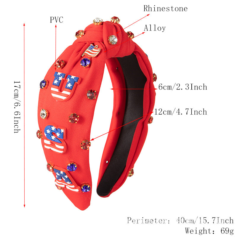 Patriotic Vibrant Knot Headband Flag Hair 3 Colors