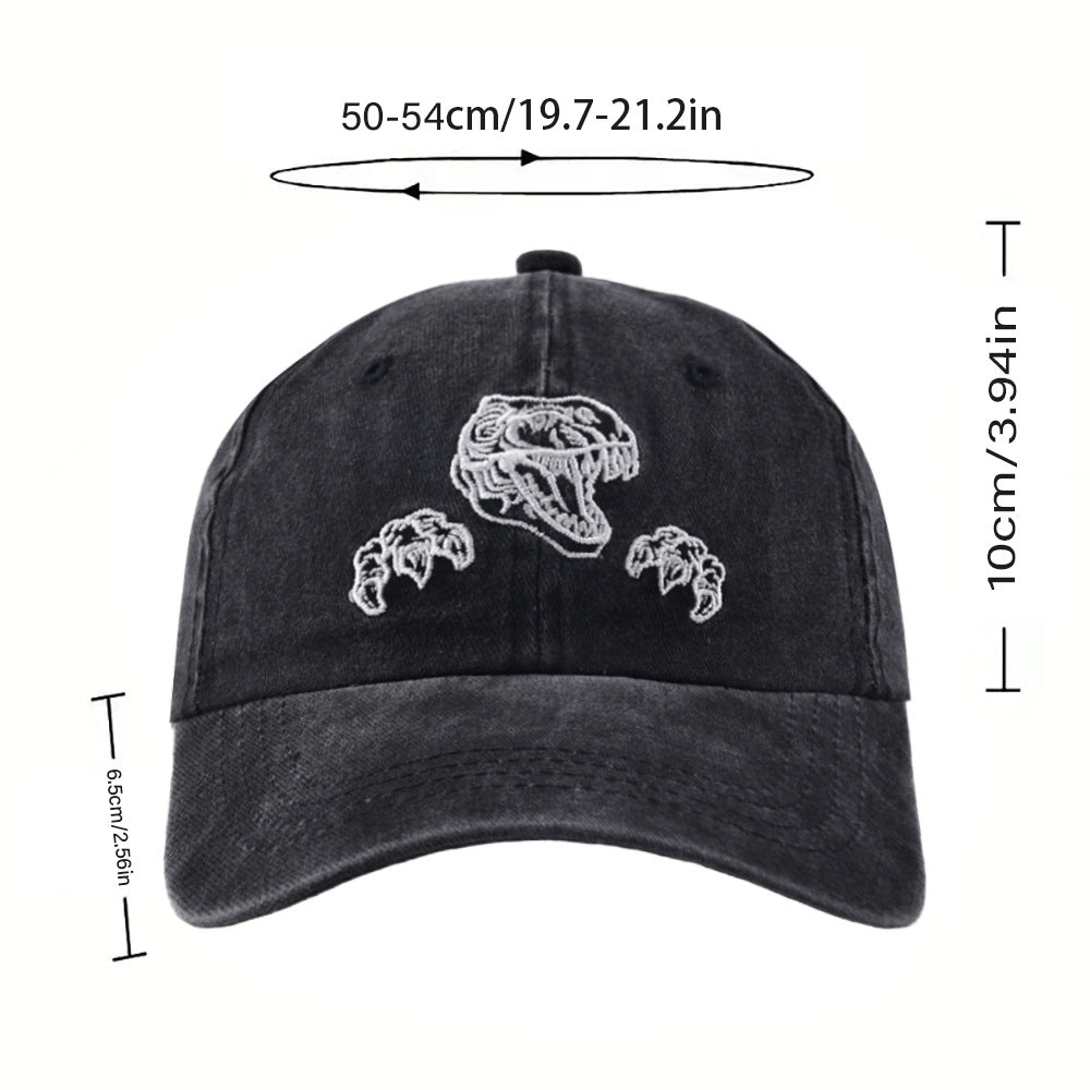 Kids Boy's Dino Embroidery Solid Color Baseball Cap For Trips