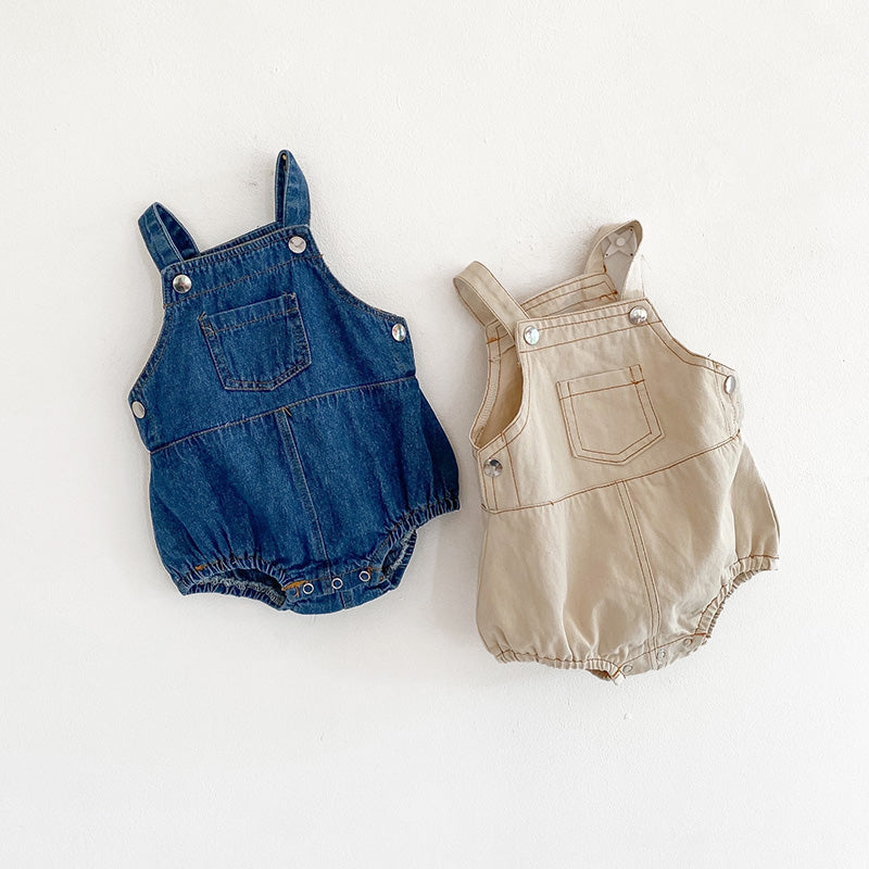 Baby Denim Overalls Romper Cotton Jumpsuit For Boys Girls Summer Fall
