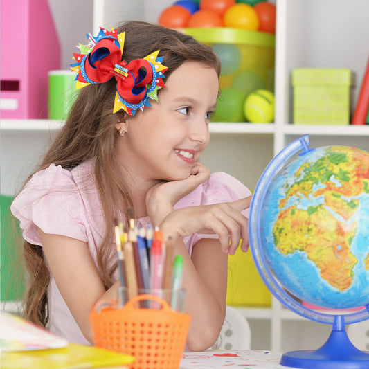 Back-to-School Hair Clips Pencil & Bow Hairpins for Girls
