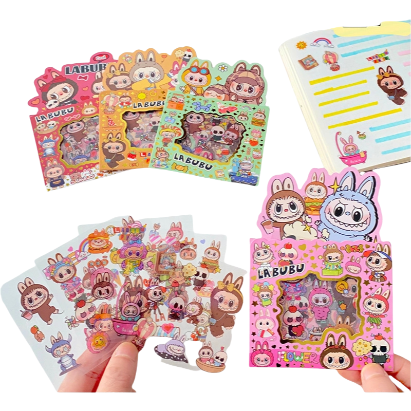 Labubu Stickers Cute Cartoon Character Decals DIY Scrapbooking & Craft Supplies