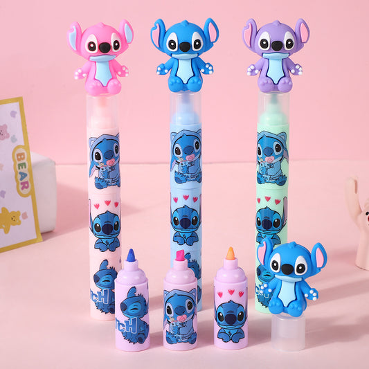 Stitch Cartoon Fluorescent Pen Mini Highlighters Student Drawing & Highlight Marker Set