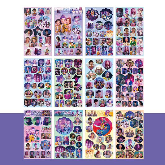 K-Pop Witch Hunter & Saga Boy Group Sticker Set – 12-Piece DIY Waterproof Decal Stickers
