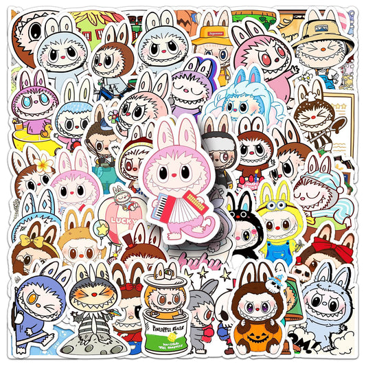 50Pcs Labubu Stickers – Cute Waterproof Cartoon Decals for Laptop, Phone & Water Bottle