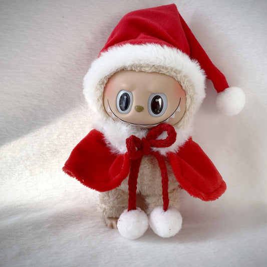 17cm Labubu Christmas Doll Outfit Bow Headwear Costume
