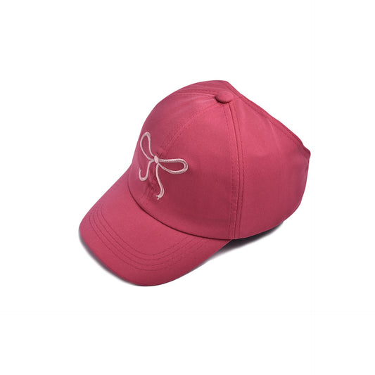 Girls Summer Bow Embroidered Outdoor Solid Baseball Cap