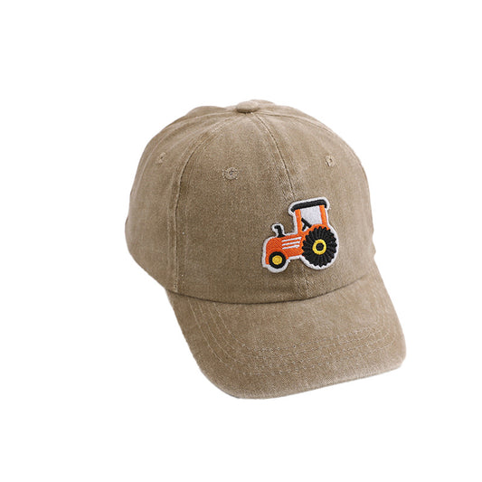 Toddler Tractor Embroidery Baseball Cap Soft Cotton 5 Color