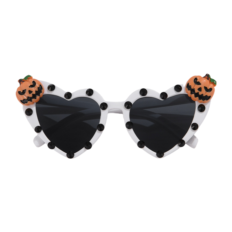 Halloween Heart-Shaped Sunglasses Cute Devil Pumpkin & Skull Shades