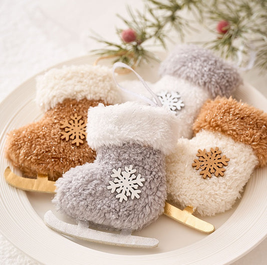 Cozy Pastel Christmas 2025 Plush Ornaments Handmade-Style Gnomes & Snowmen Socks for Holiday