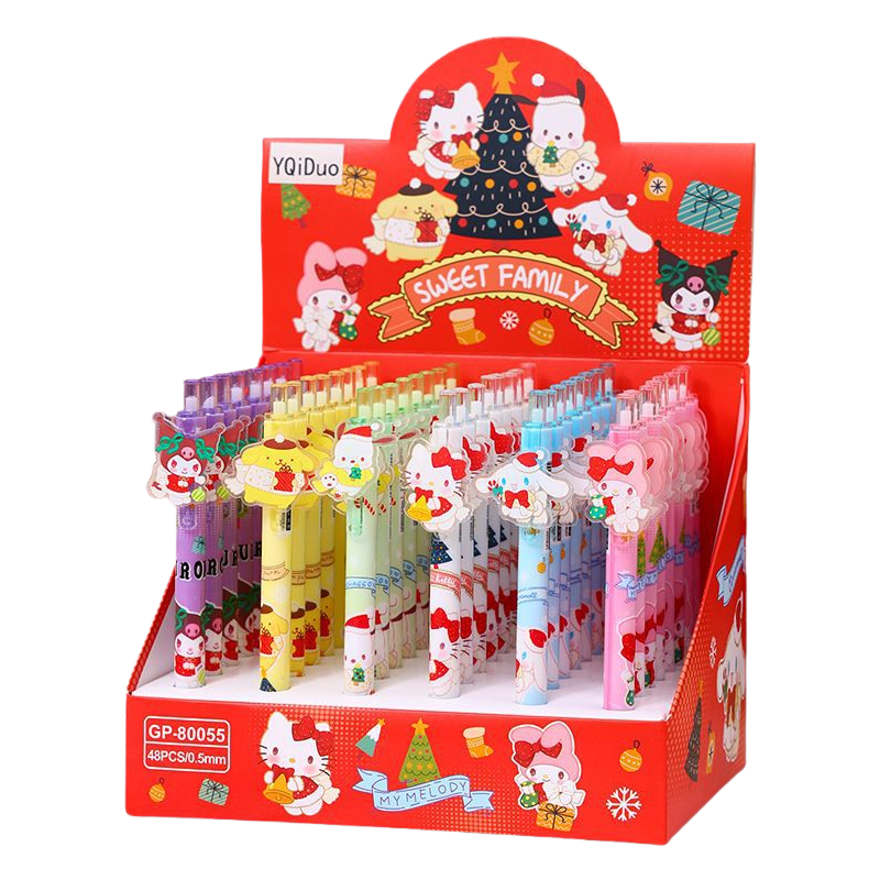 Labubu Acrylic Cartoon Black Ink 48 Pack Retractable Ballpoint School Office Supplies Retractable Pens