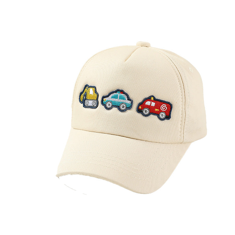 Kids Embroidered Baseball Cap Cars Fire Truck Digger Designs