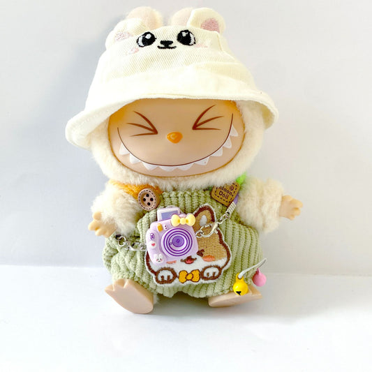 17cm Labubu Detachable Crossbody Baby Camera Dress-up Dolls