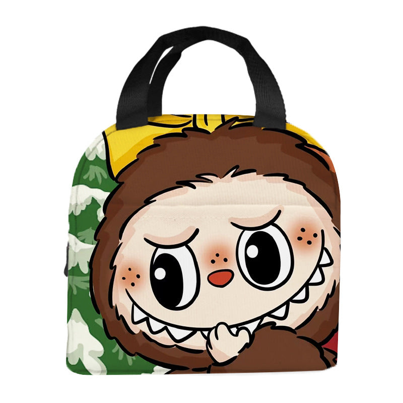 Labubu Christmas 2025 Cartoon Lunch Bag Insulated Bento Box Tote for Kids Adult