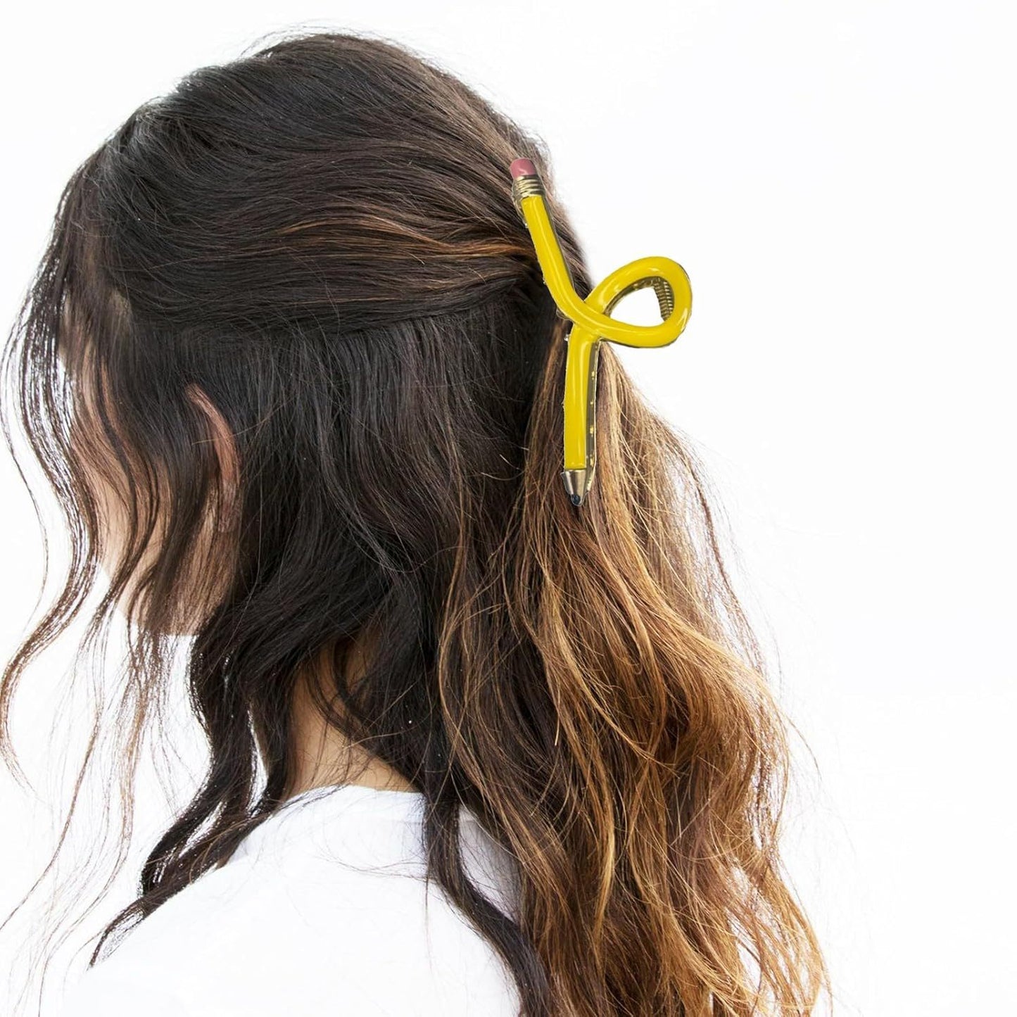 Cute Metal Pencil Hair Claw Clip – Back-to-School Gift & Creative Ponytail Holder