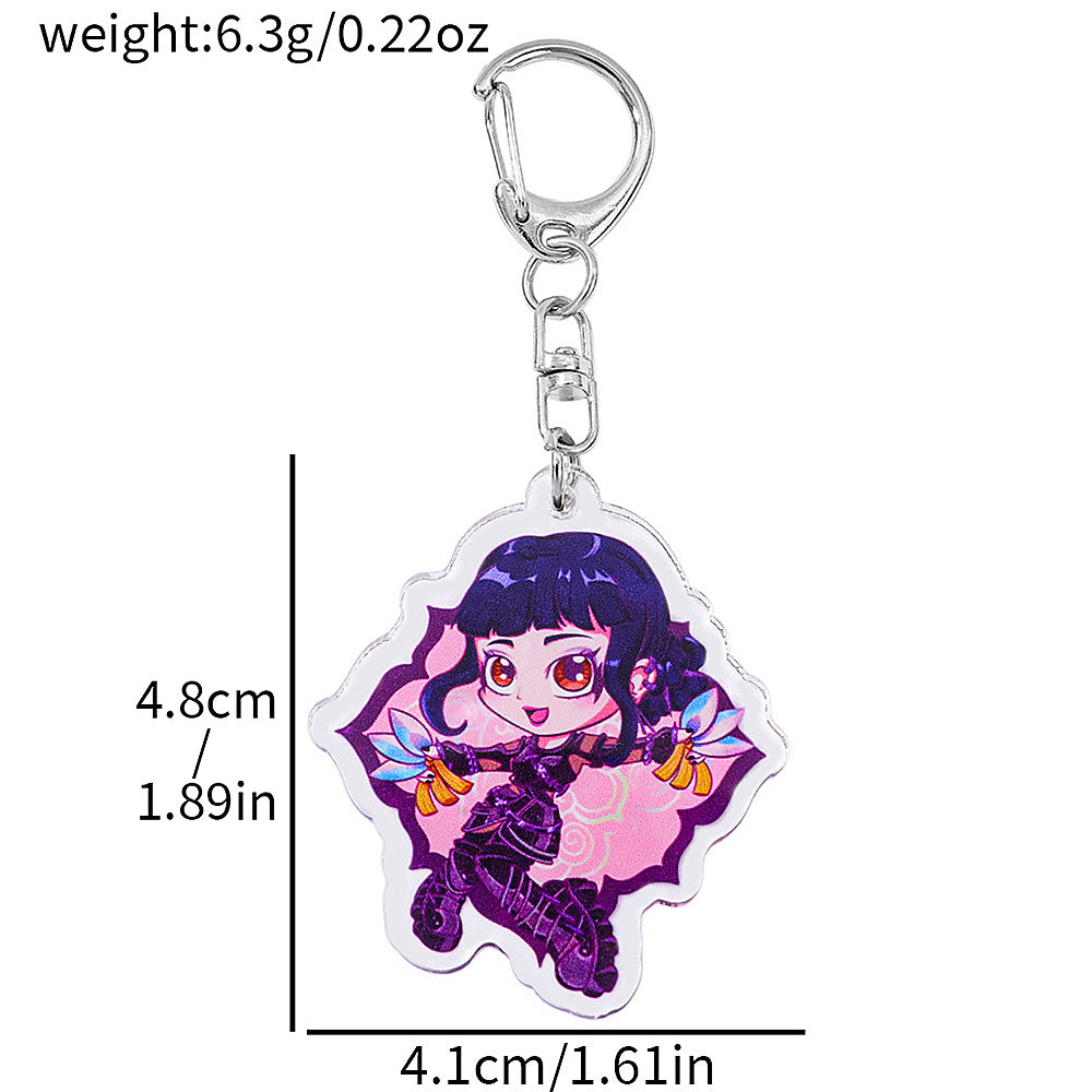 Kpop Demon Hunters Anime Keychain Set 2PCS Acrylic Girl Group Pendants for Bags & Backpacks