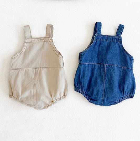 Baby Denim Overalls Romper Cotton Jumpsuit For Boys Girls Summer Fall