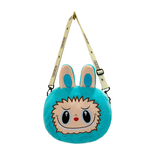 Kids Girls Labubu Soft Plush Crossbody Character Doll Bag