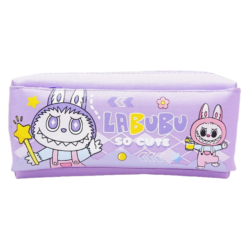 New Cartoon Labubu Pencil Case, Large Capacity Oxford Cloth Stationery Bag for Students