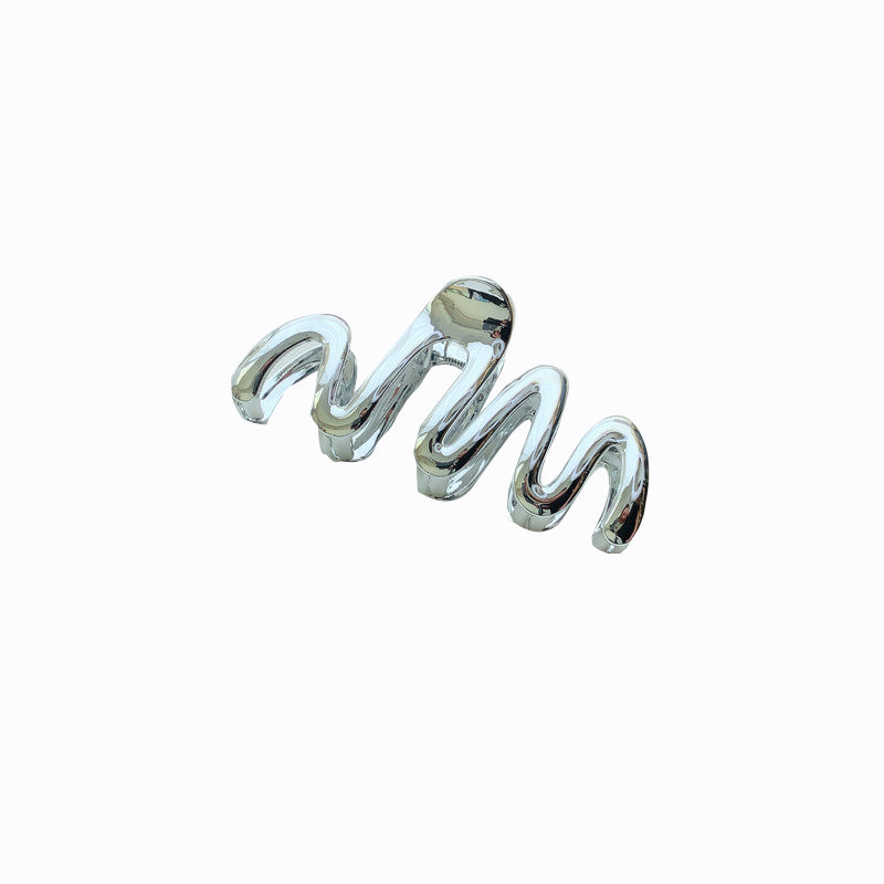 Silver Metal Hair Claw Clips Elegant Bow & Floral Designs