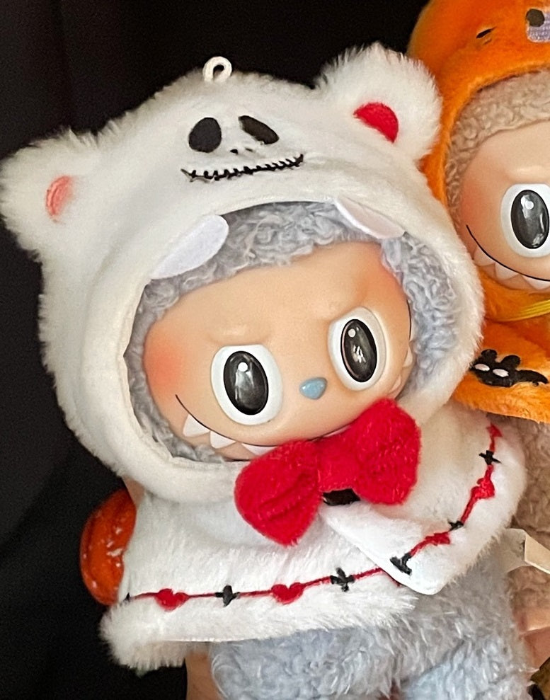 17cm Labubu Halloween Pumpkin Ghost Skull Outfit Changeable Costume Dress Up