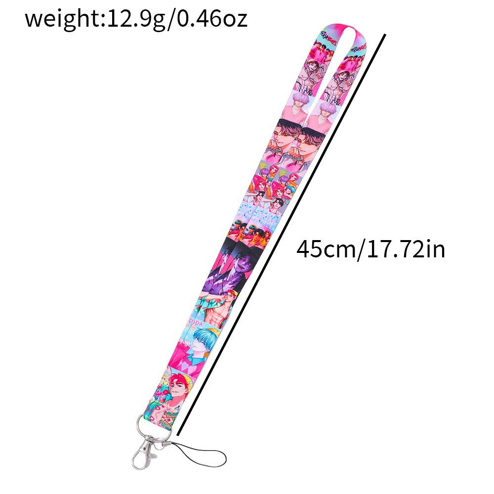 K-Pop Demon Hunters Printed Lanyard Neck Strap ID Badge Holder Keychain Accessory