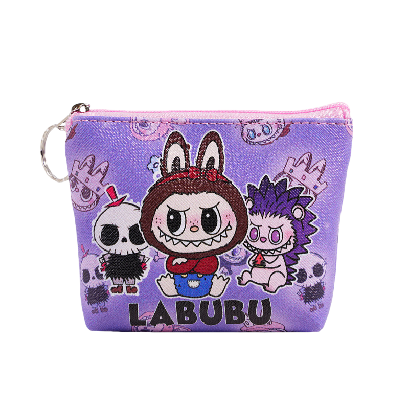 Labubu Cartoon Print Zipper Pouch Coin Purse Card Holder