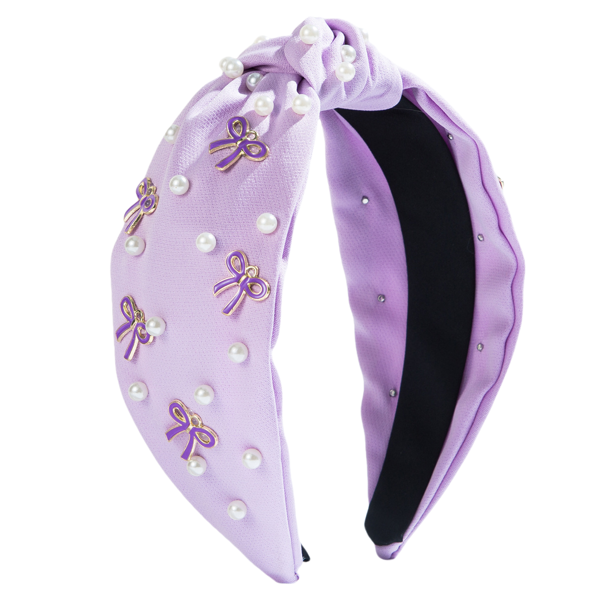 Girl Adult Knot Headband Wide Bow Hair Accessory Pearl Trim
