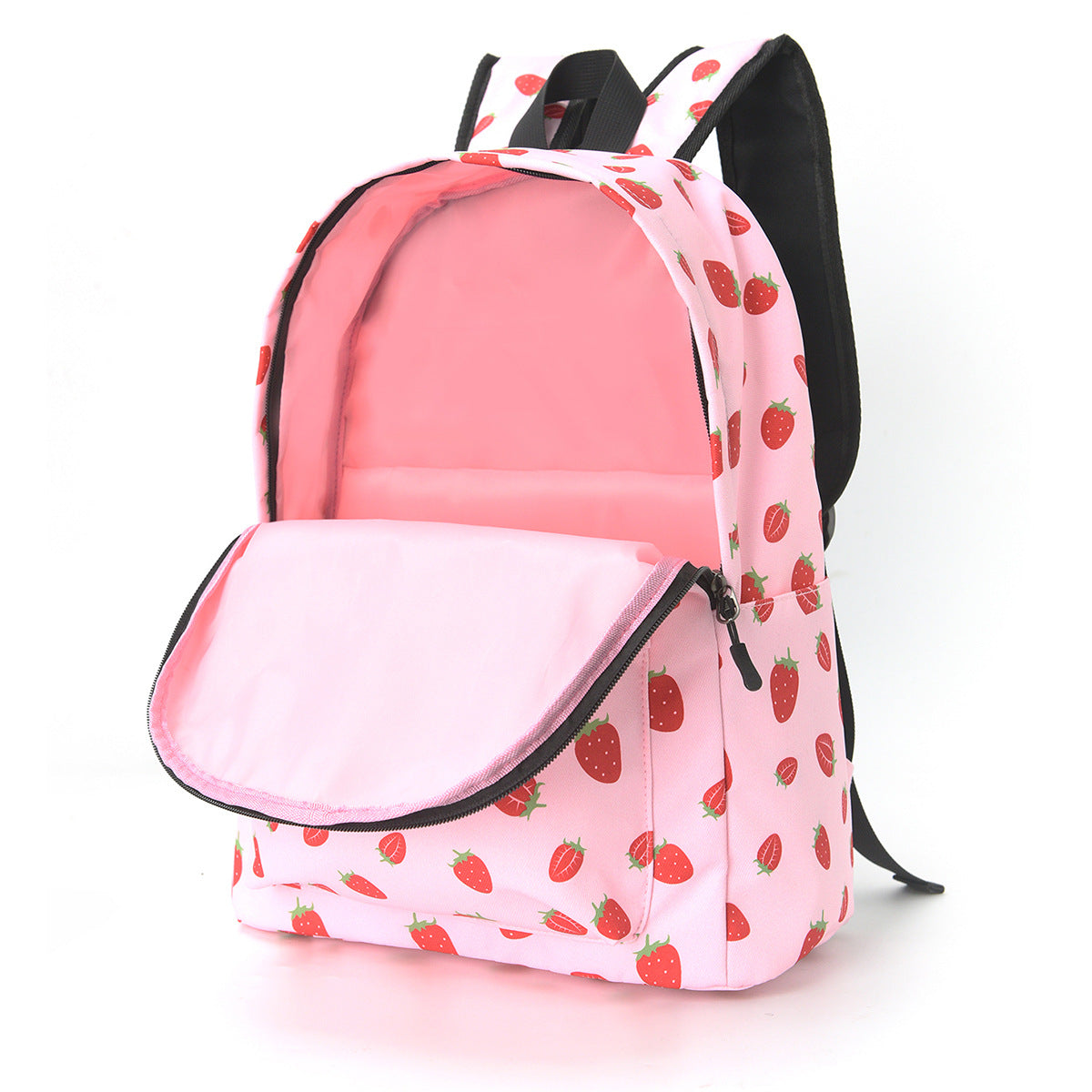 Kids' Printed Backpack: Strawberry Rainbow Butterfly Design