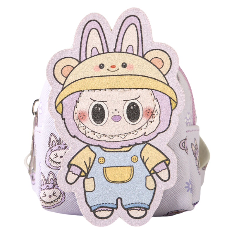 Labulu Coin Purse Keychain Wallet Charm Zipper Mini Backpack Shape