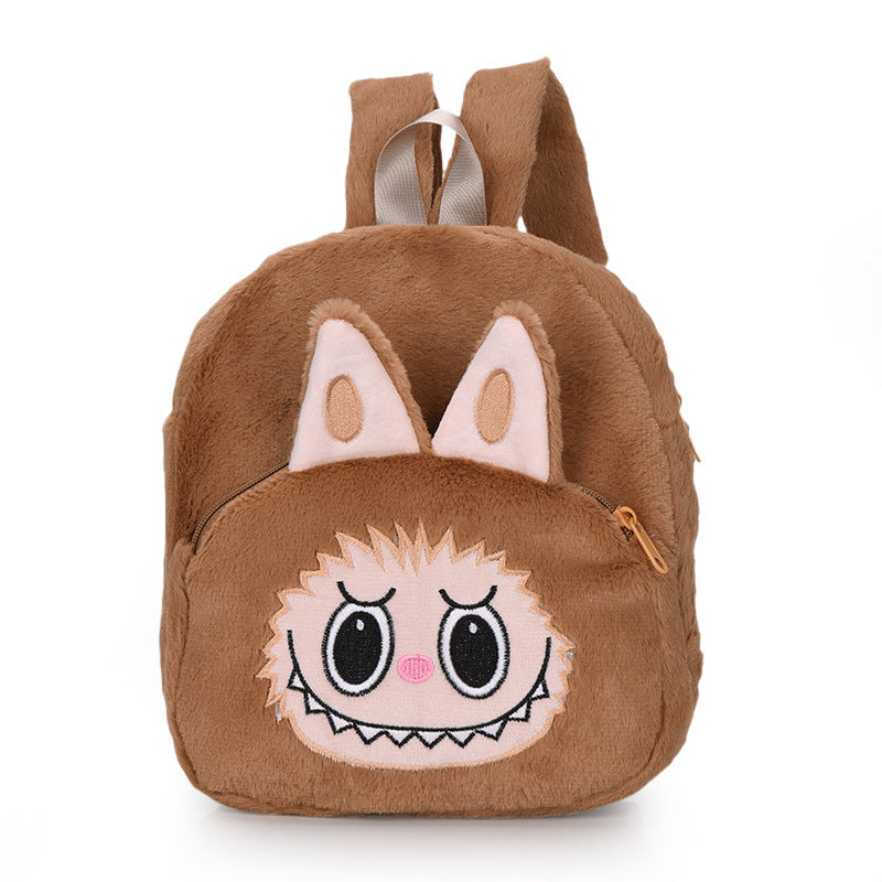 Labubu Soft Plush Backpack Cute Character Doll School Bag
