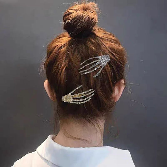 Girls Alloy Skeleton Claw Hair Clip Halloween Side Hairpin for Women