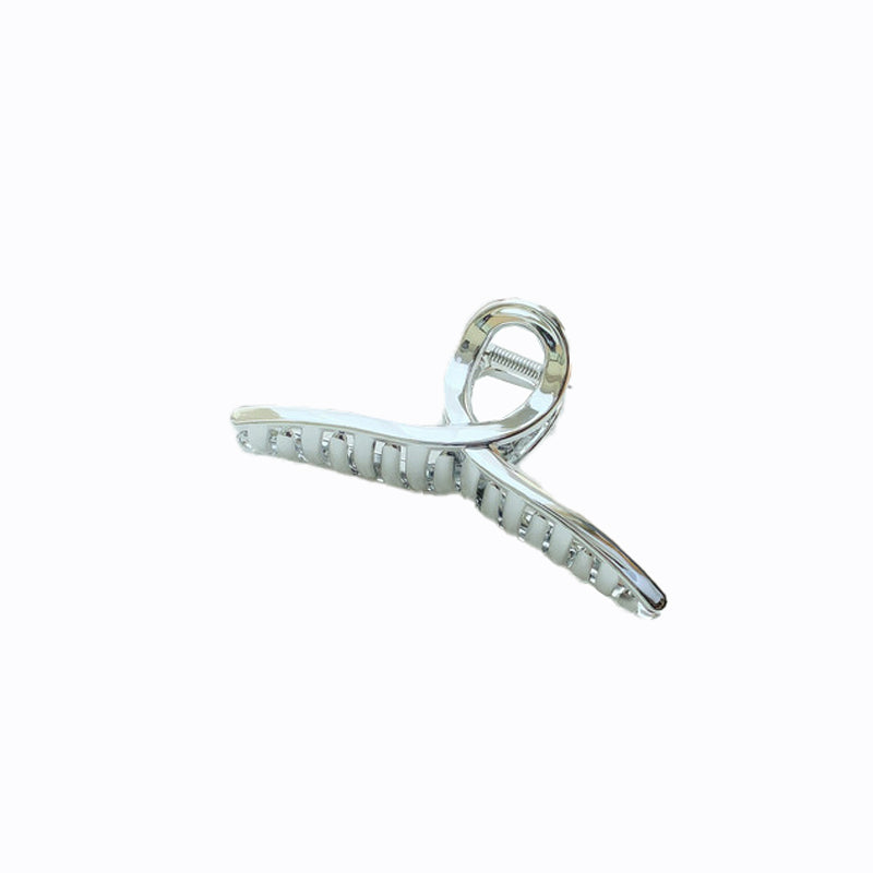 Silver Metal Hair Claw Clips Elegant Bow & Floral Designs