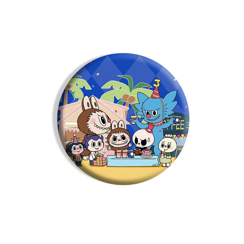 Labubu Cartoon Creative Pins, Cute Heart Brooch Badges (Multiple Styles)