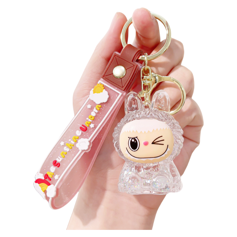 Lalabu Acrylic Liquid Glitter Silicone Keychain Purse Charm & Bag Accessory
