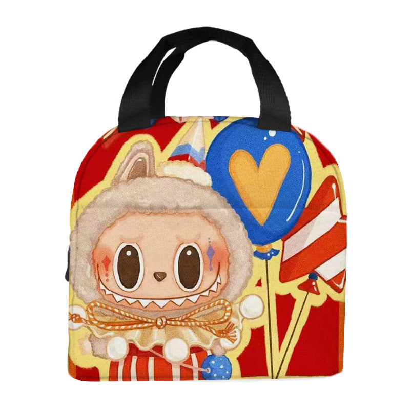 Labubu Christmas 2025 Cartoon Lunch Bag Insulated Bento Box Tote for Kids Adult
