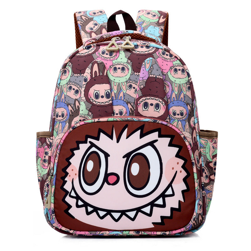 Labubu Print Large Zipper Backpack Back To School Bag Kindergarten Gift