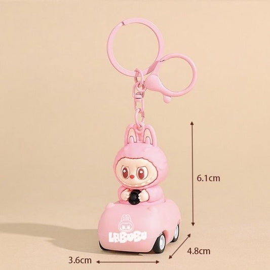 Labubu Keychain Toy in Car Cute Cartoon Keyring Accessory