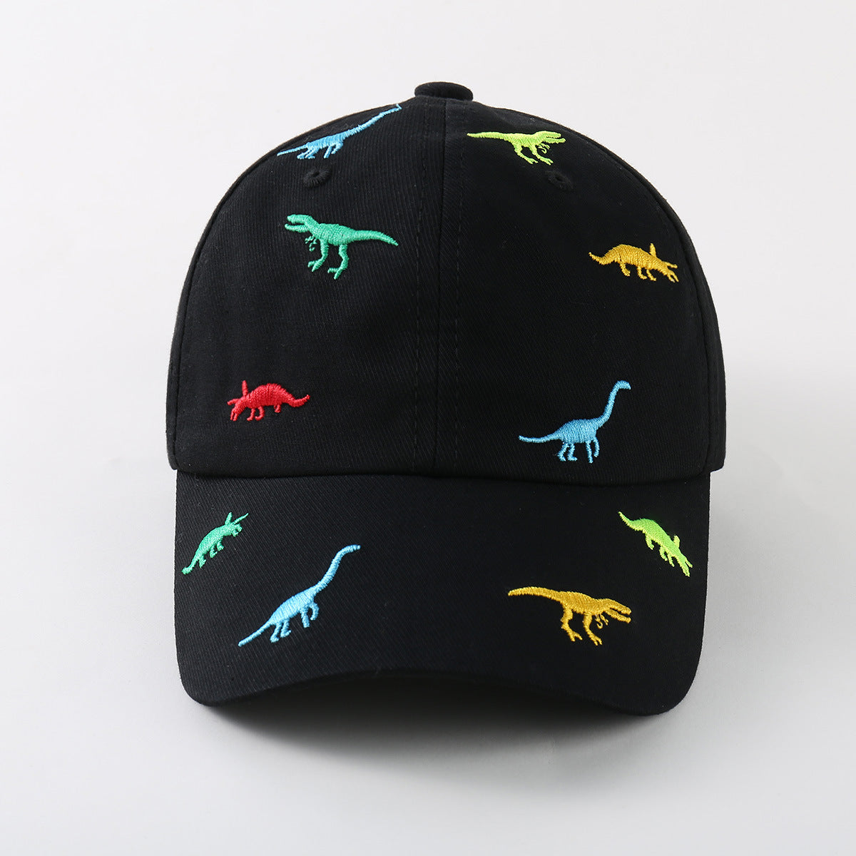 Kids Summer Dino Embroidered Outdoor Solid Baseball Cap