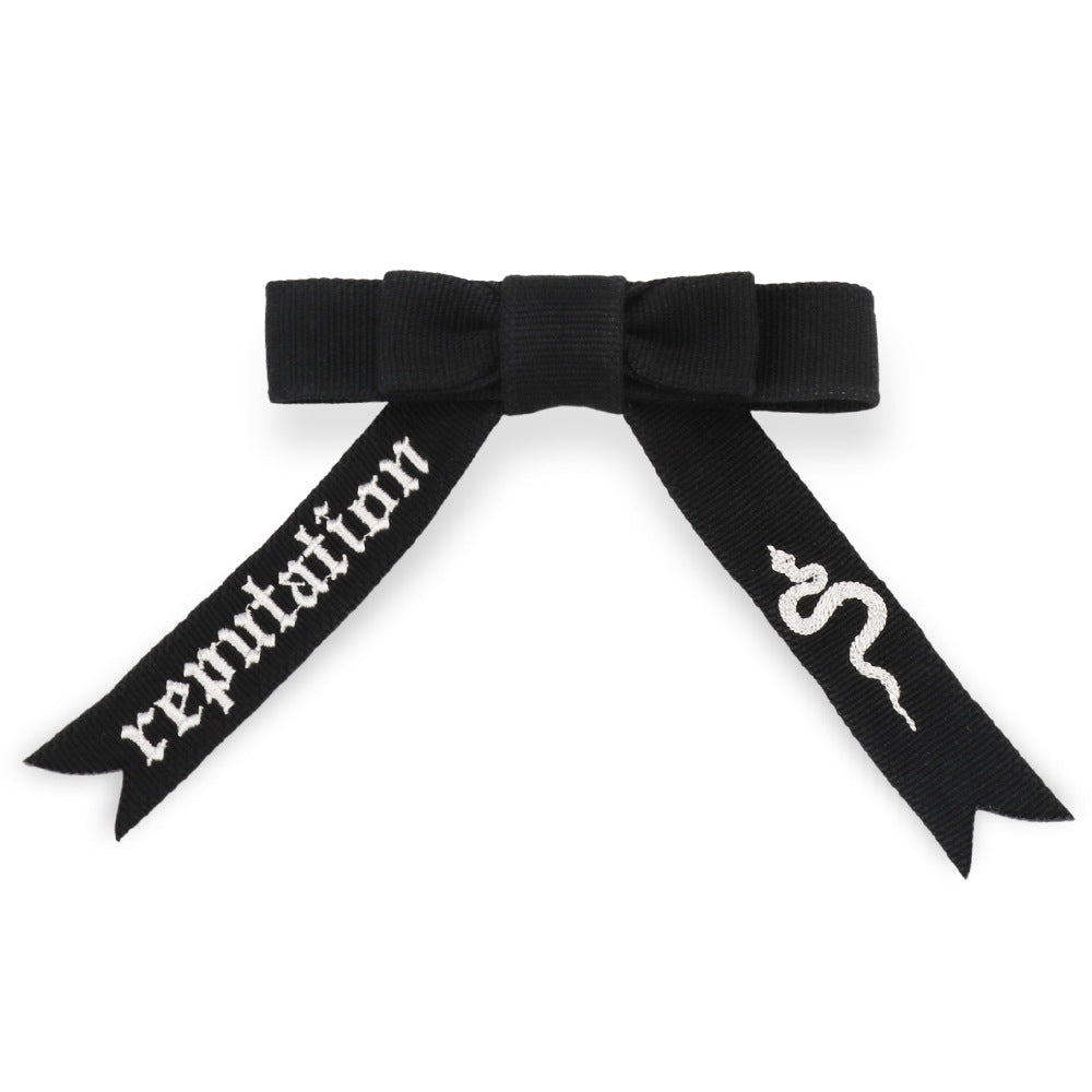 Girl's Festival Letter Embroidery Bow Hair Clip Trendy Braided Hair Accessories